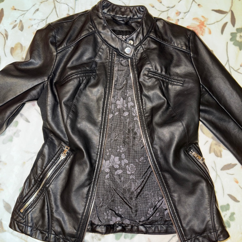 Faux Leather Jacket in Black